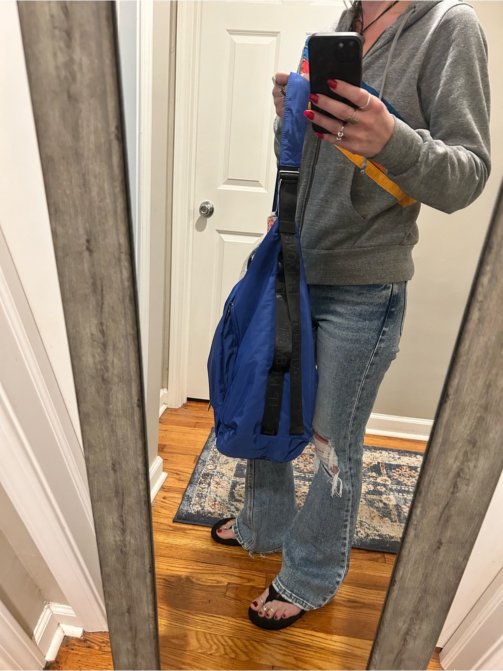 New FP Movement No Time Zones Carryall Tote in Electric Shock Blue w/ Mini Pouch - Picture 8 of 16